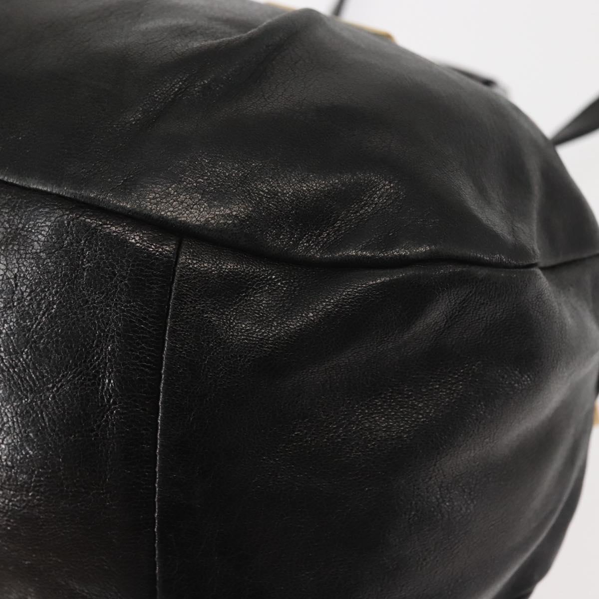 Chloe Etel Hand Bag Leather 2way Black Gold Auth BA6272