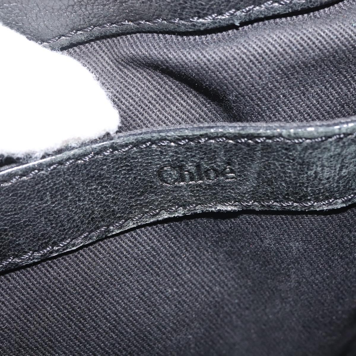 Chloe Etel Hand Bag Leather 2way Black Gold Auth BA6272