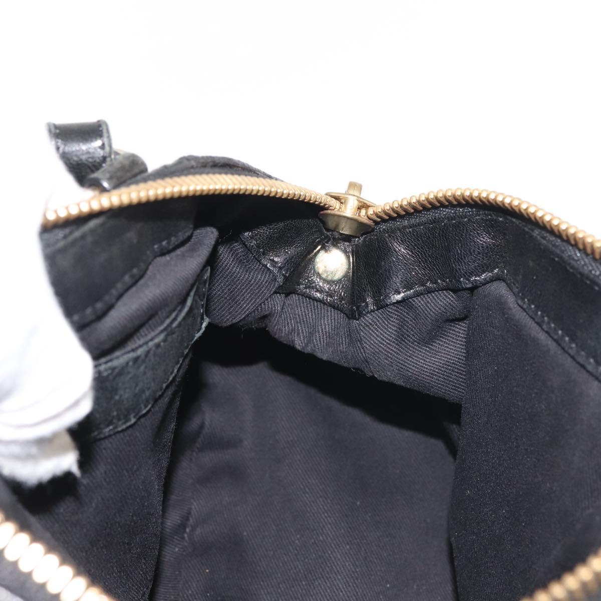 Chloe Etel Hand Bag Leather 2way Black Gold Auth BA6272