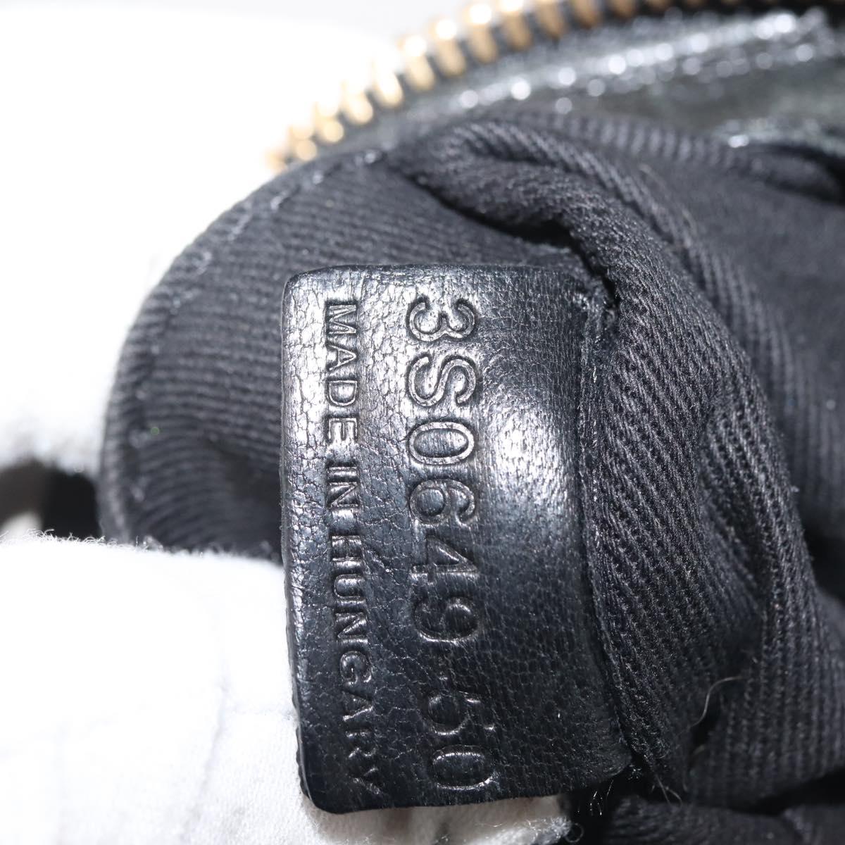 Chloe Etel Hand Bag Leather 2way Black Gold Auth BA6272