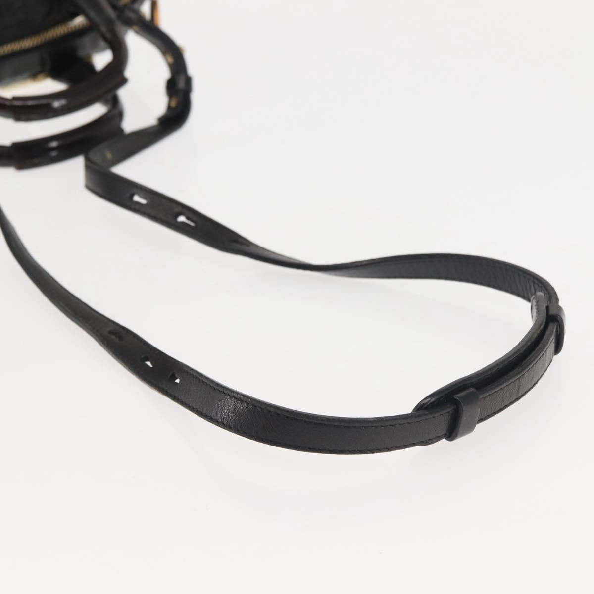 Chloe Etel Hand Bag Leather 2way Black Gold Auth BA6272