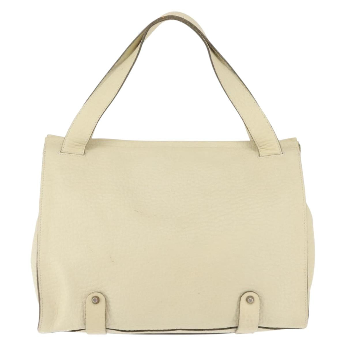 Chloe Tote Bag Leather Beige Gold Auth BA6273