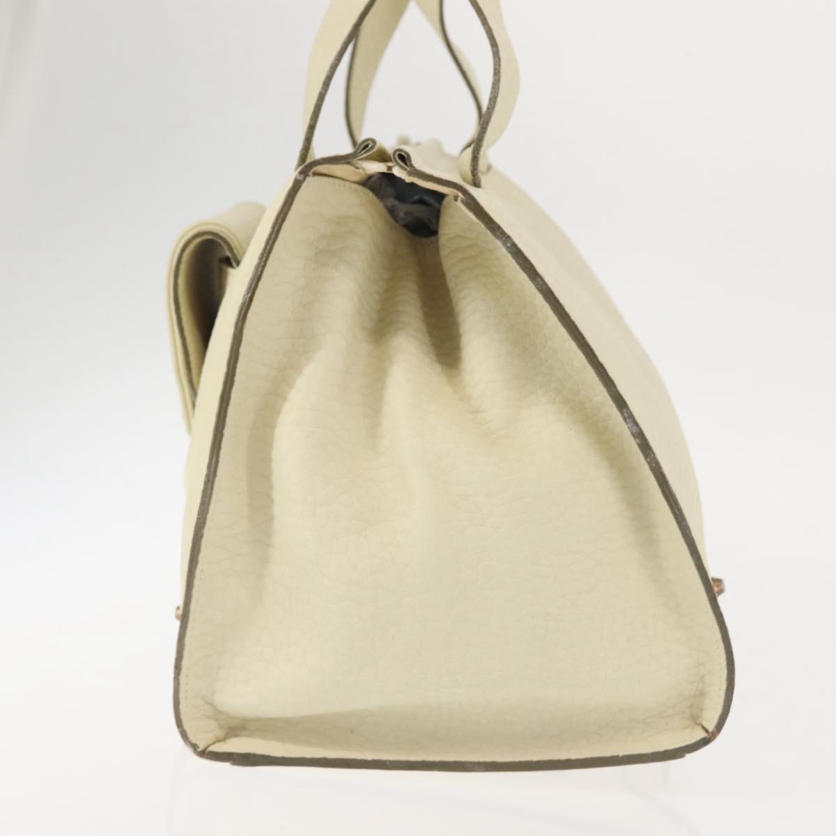 Chloe Tote Bag Leather Beige Gold Auth BA6273