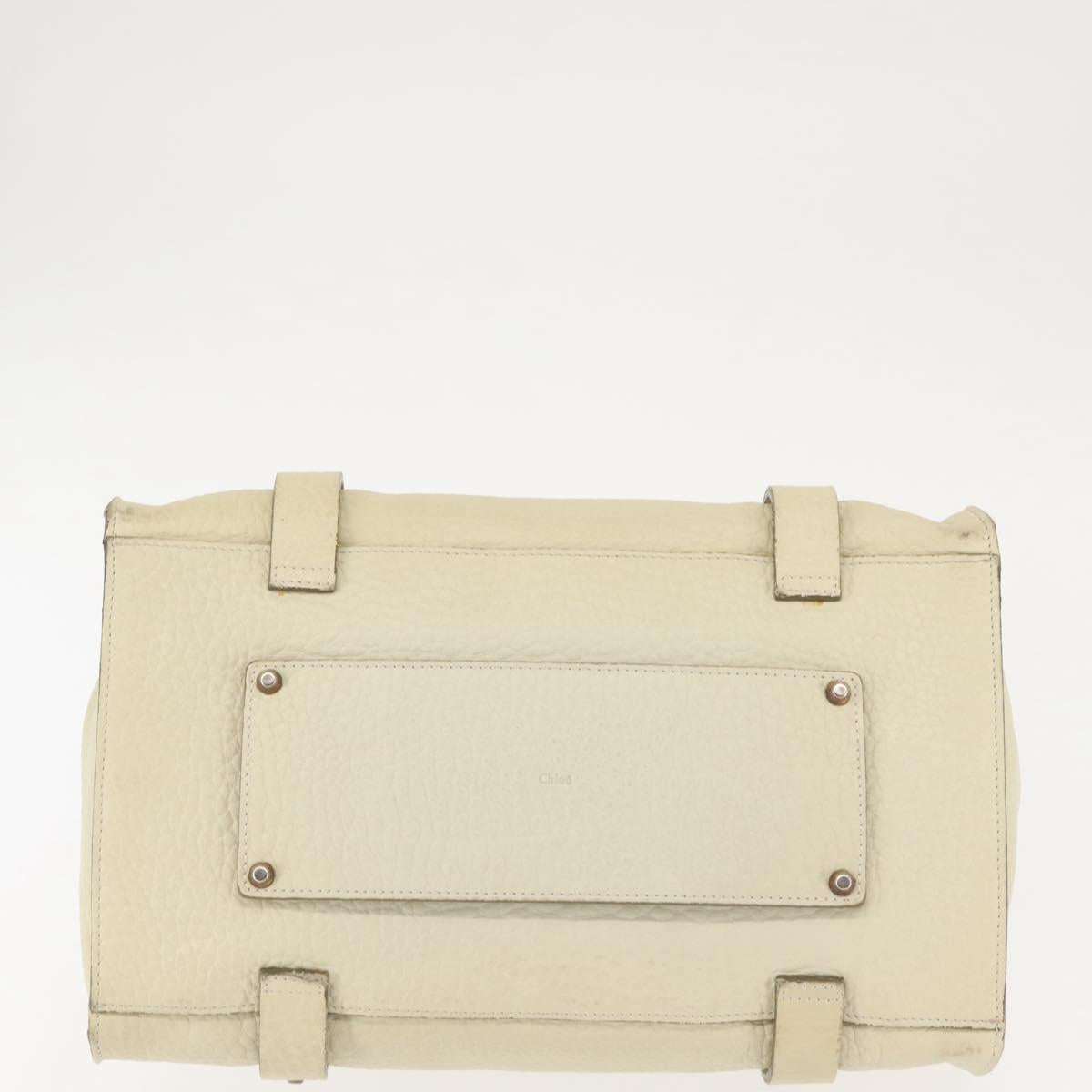 Chloe Tote Bag Leather Beige Gold Auth BA6273