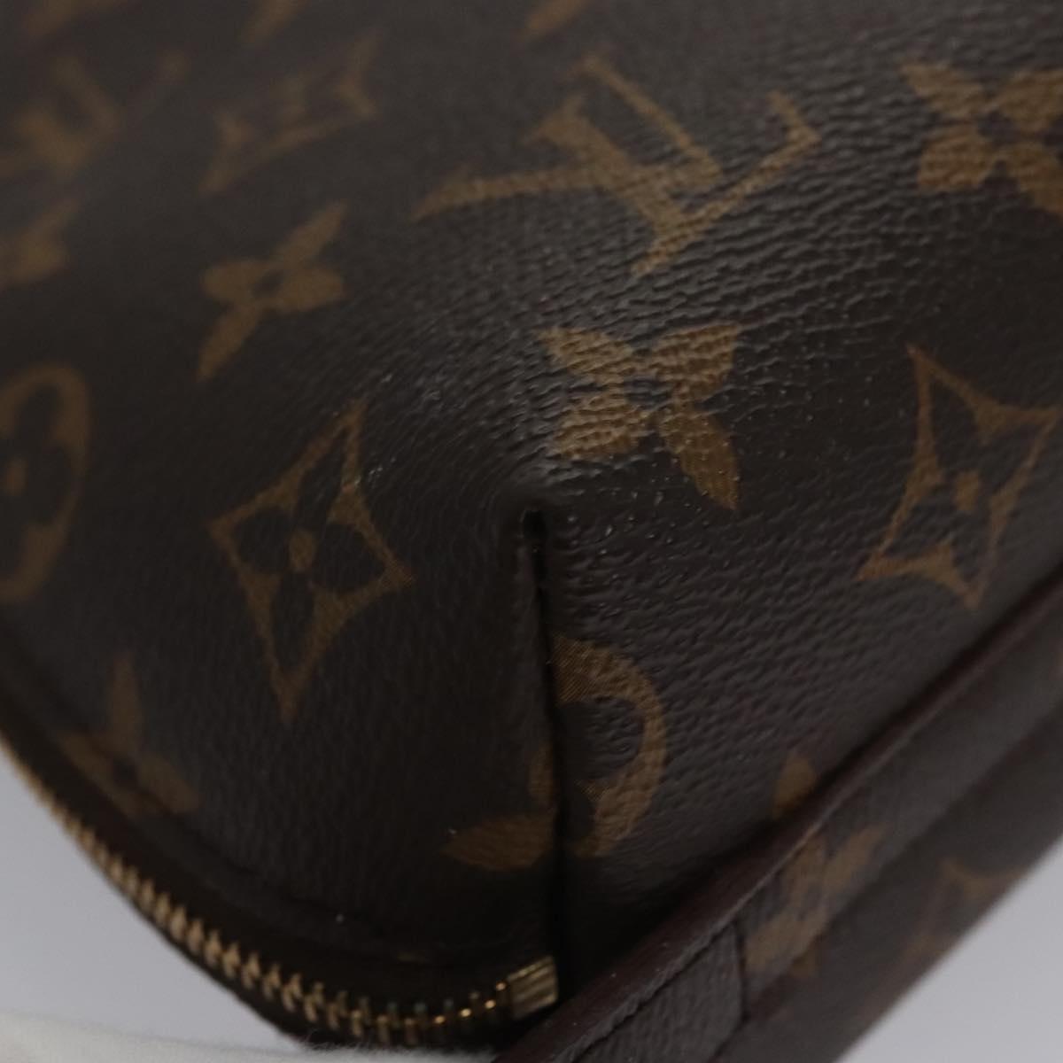 LOUIS VUITTON Monogram Trousse Demi Ronde Cosmetic Pouch M47520 LV Auth BA628