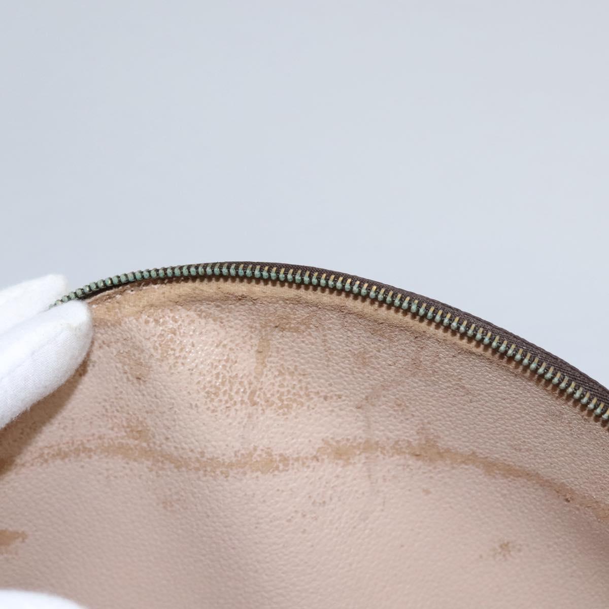 LOUIS VUITTON Monogram Trousse Demi Ronde Cosmetic Pouch M47520 LV Auth BA628