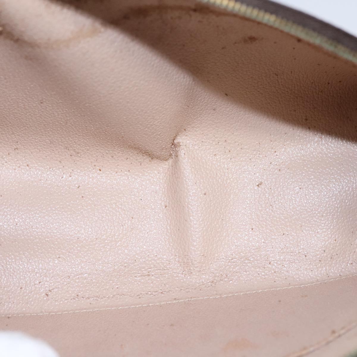 LOUIS VUITTON Monogram Trousse Demi Ronde Cosmetic Pouch M47520 LV Auth BA628