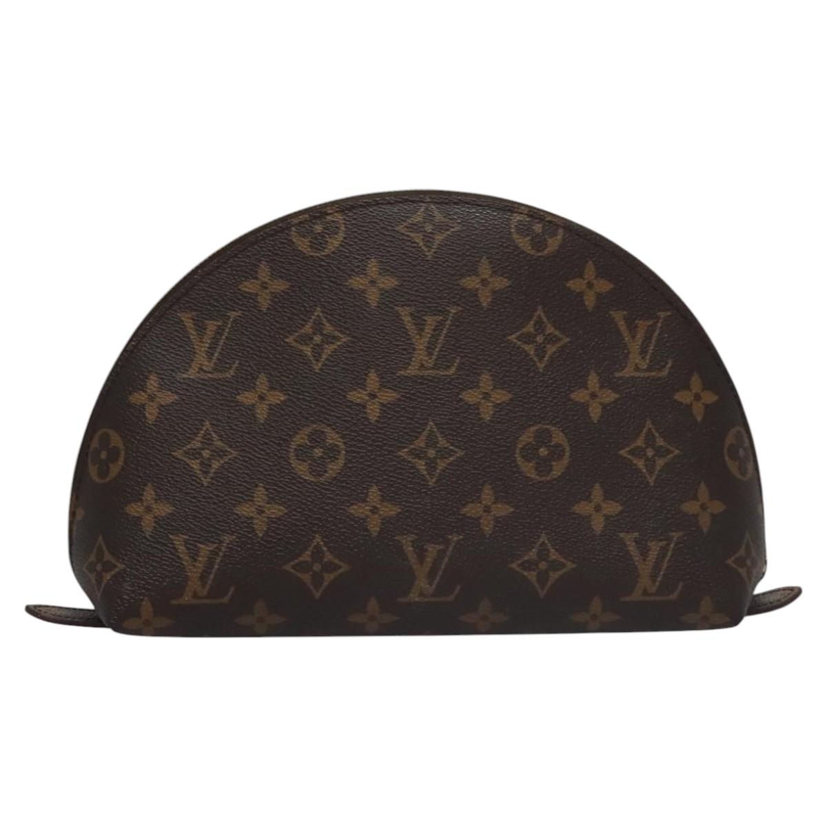 LOUIS VUITTON Monogram Trousse Demi Ronde Cosmetic Pouch M47520 LV Auth BA628