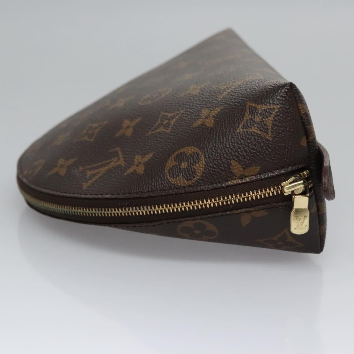 LOUIS VUITTON Monogram Trousse Demi Ronde Cosmetic Pouch M47520 LV Auth BA628