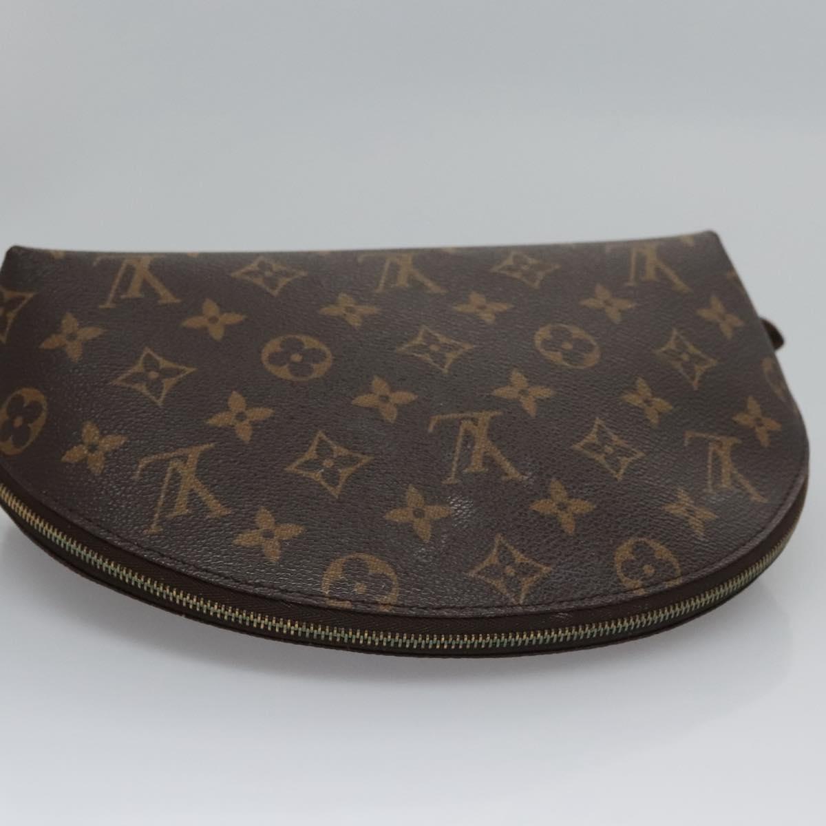 LOUIS VUITTON Monogram Trousse Demi Ronde Cosmetic Pouch M47520 LV Auth BA628