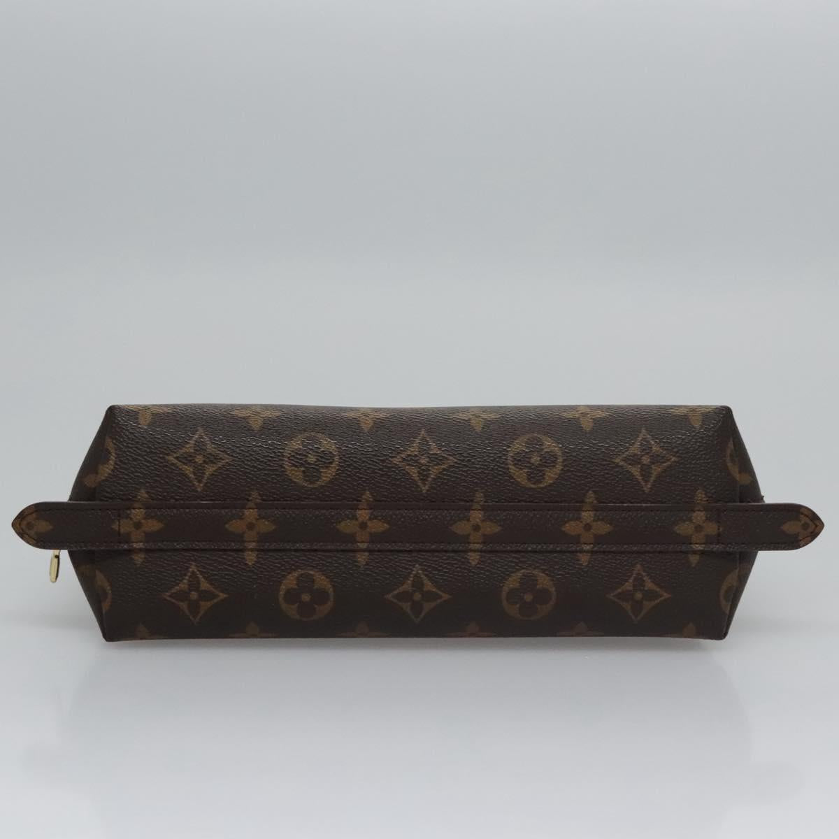 LOUIS VUITTON Monogram Trousse Demi Ronde Cosmetic Pouch M47520 LV Auth BA628