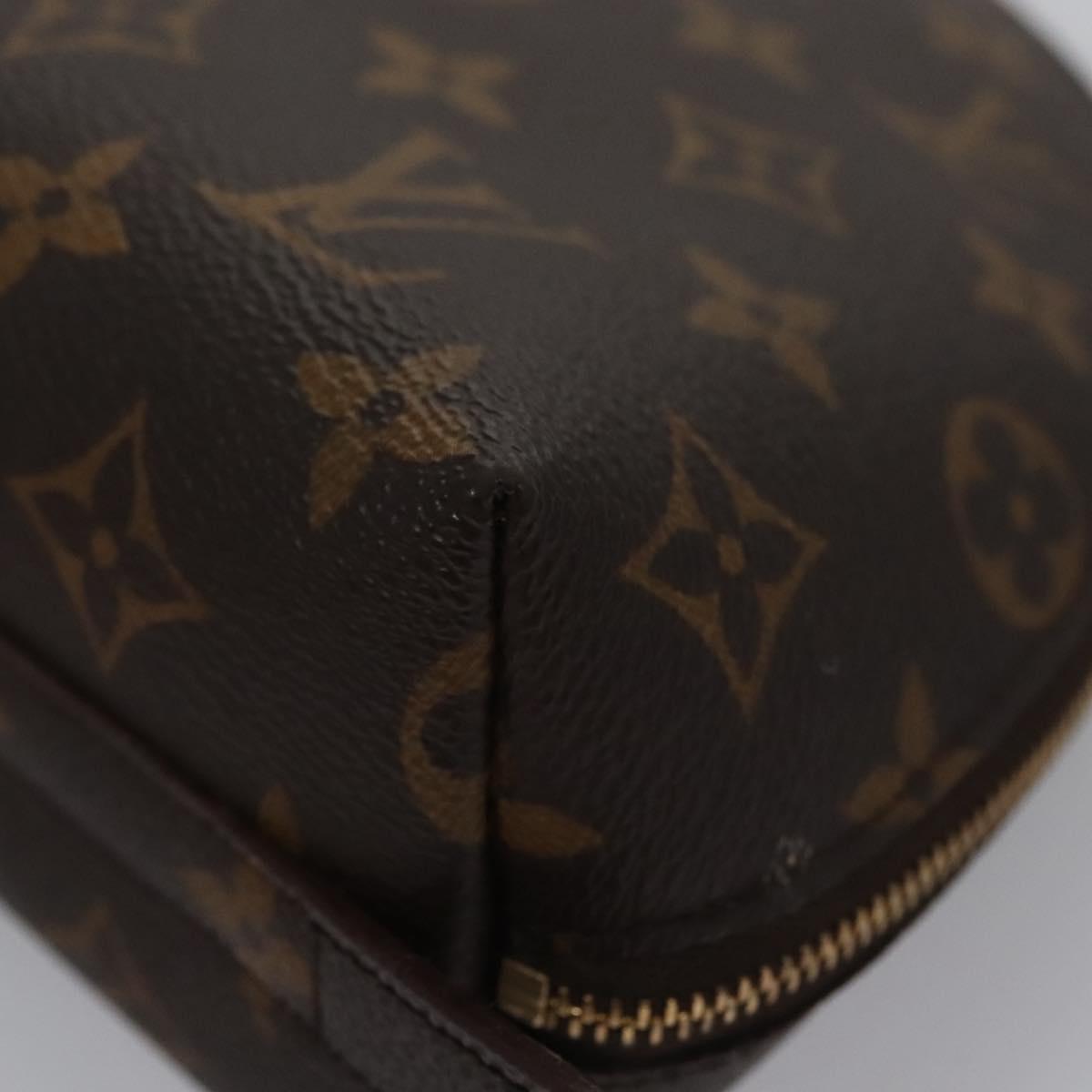 LOUIS VUITTON Monogram Trousse Demi Ronde Cosmetic Pouch M47520 LV Auth BA628