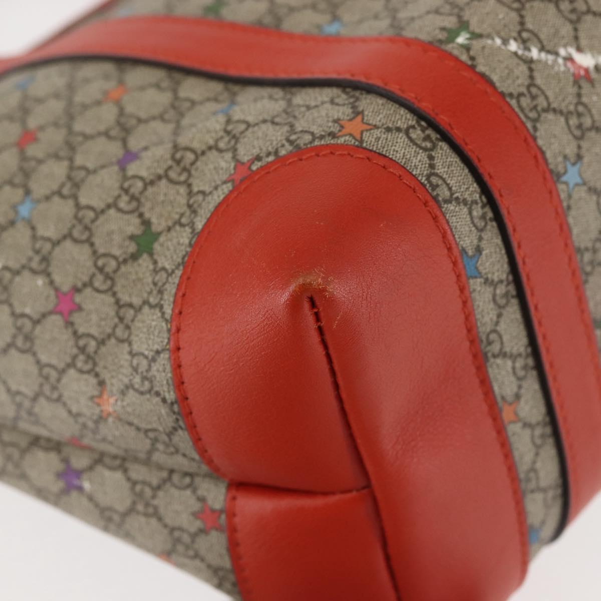 GUCCI Micro GG Supreme Hand Bag PVC Beige Silver 297557 Auth BA6282