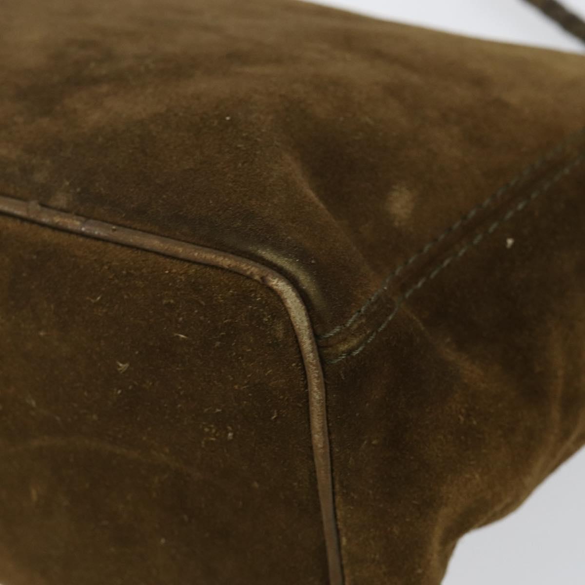 BOTTEGA VENETA Shoulder Bag Suede Brown Gold Auth BA6287