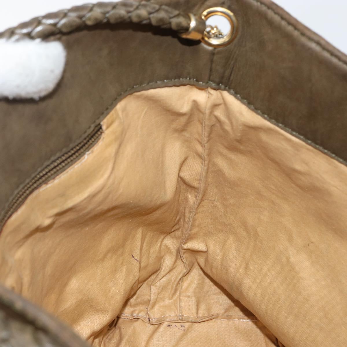 BOTTEGA VENETA Shoulder Bag Suede Brown Gold Auth BA6287