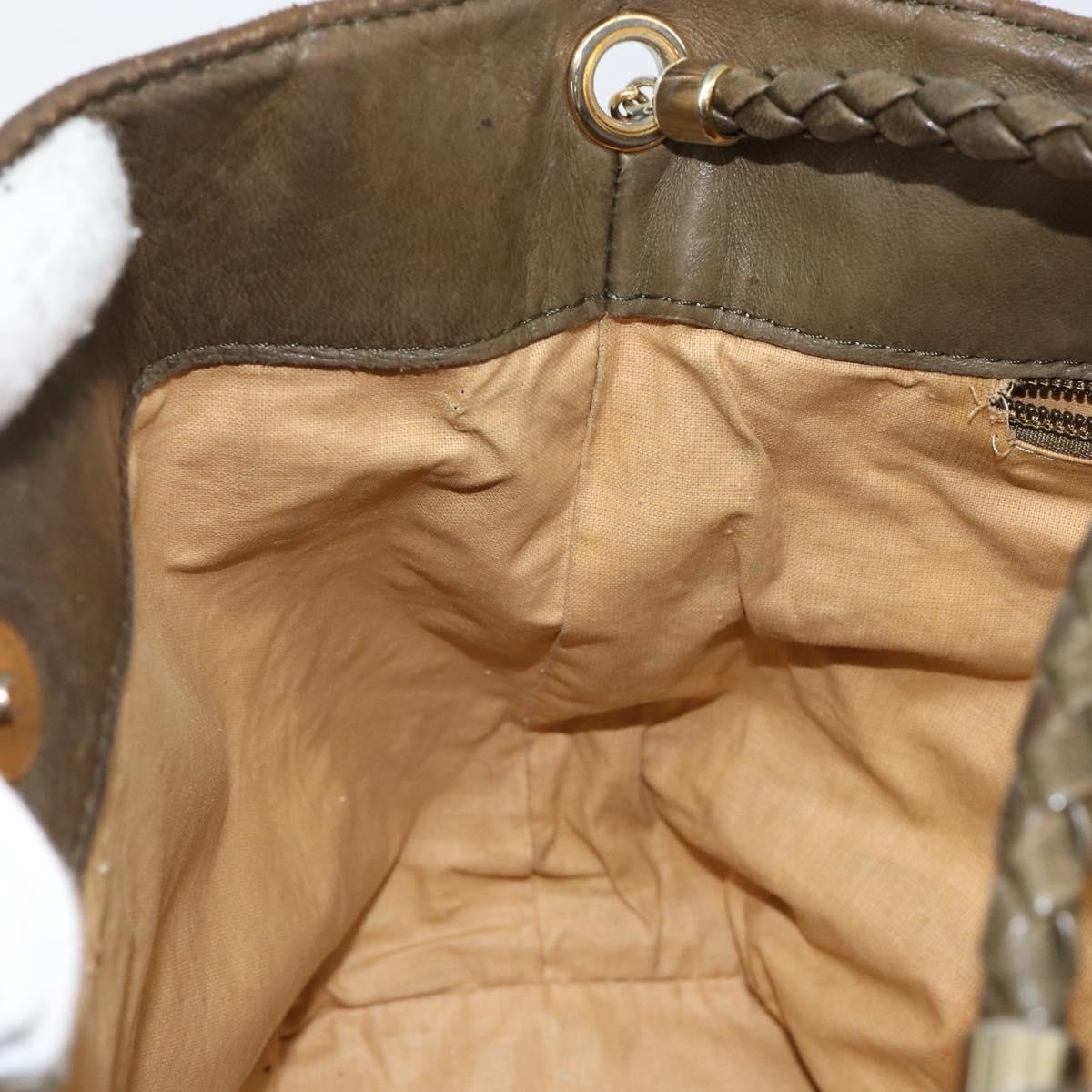 BOTTEGA VENETA Shoulder Bag Suede Brown Gold Auth BA6287