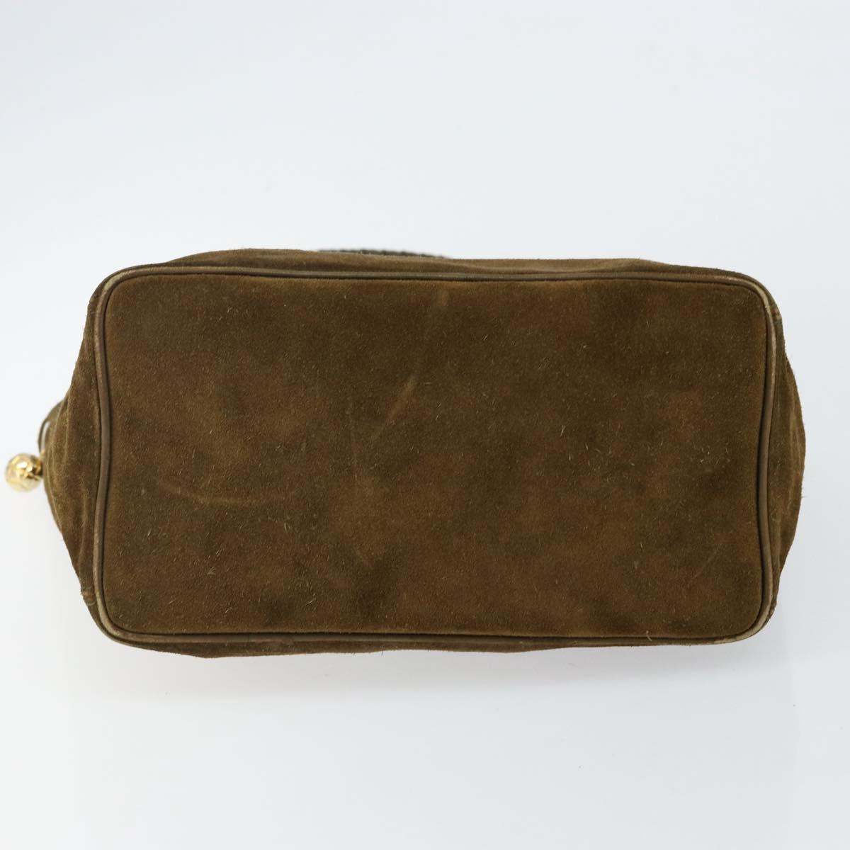 BOTTEGA VENETA Shoulder Bag Suede Brown Gold Auth BA6287