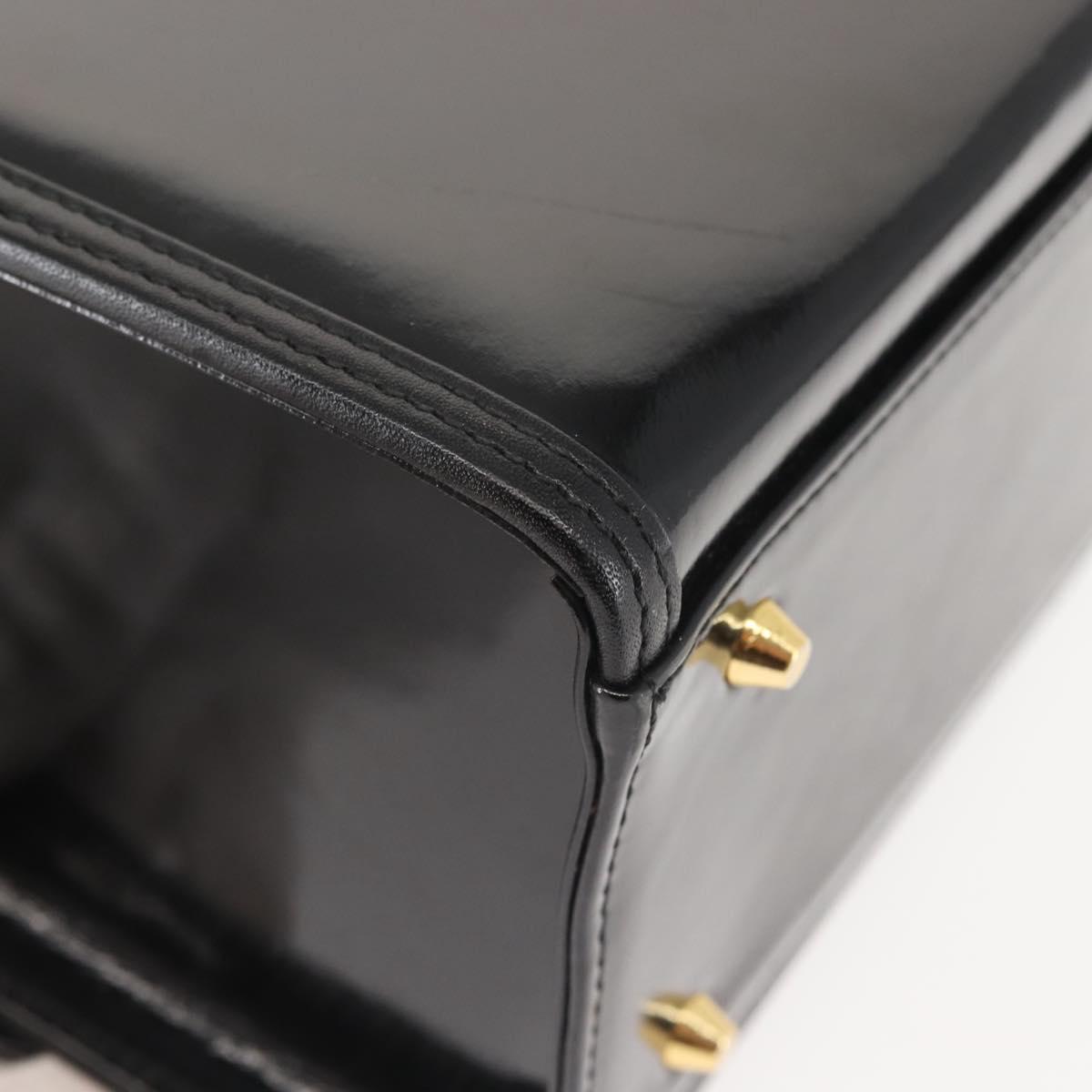 VERSACE Vanity Pouch Enamel Black Gold Auth BA6291