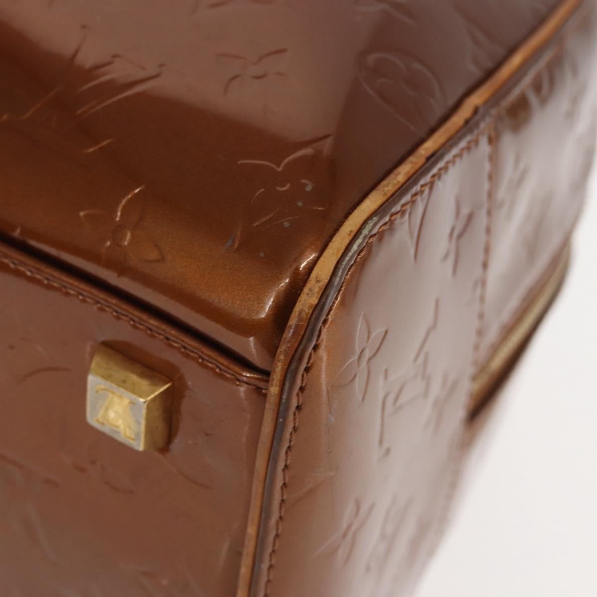 LOUIS VUITTON Monogram Vernis Tompkins Square Bag Bronze M91103 LV Auth BA6294