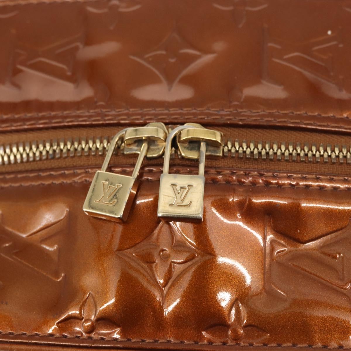 LOUIS VUITTON Monogram Vernis Tompkins Square Bag Bronze M91103 LV Auth BA6294