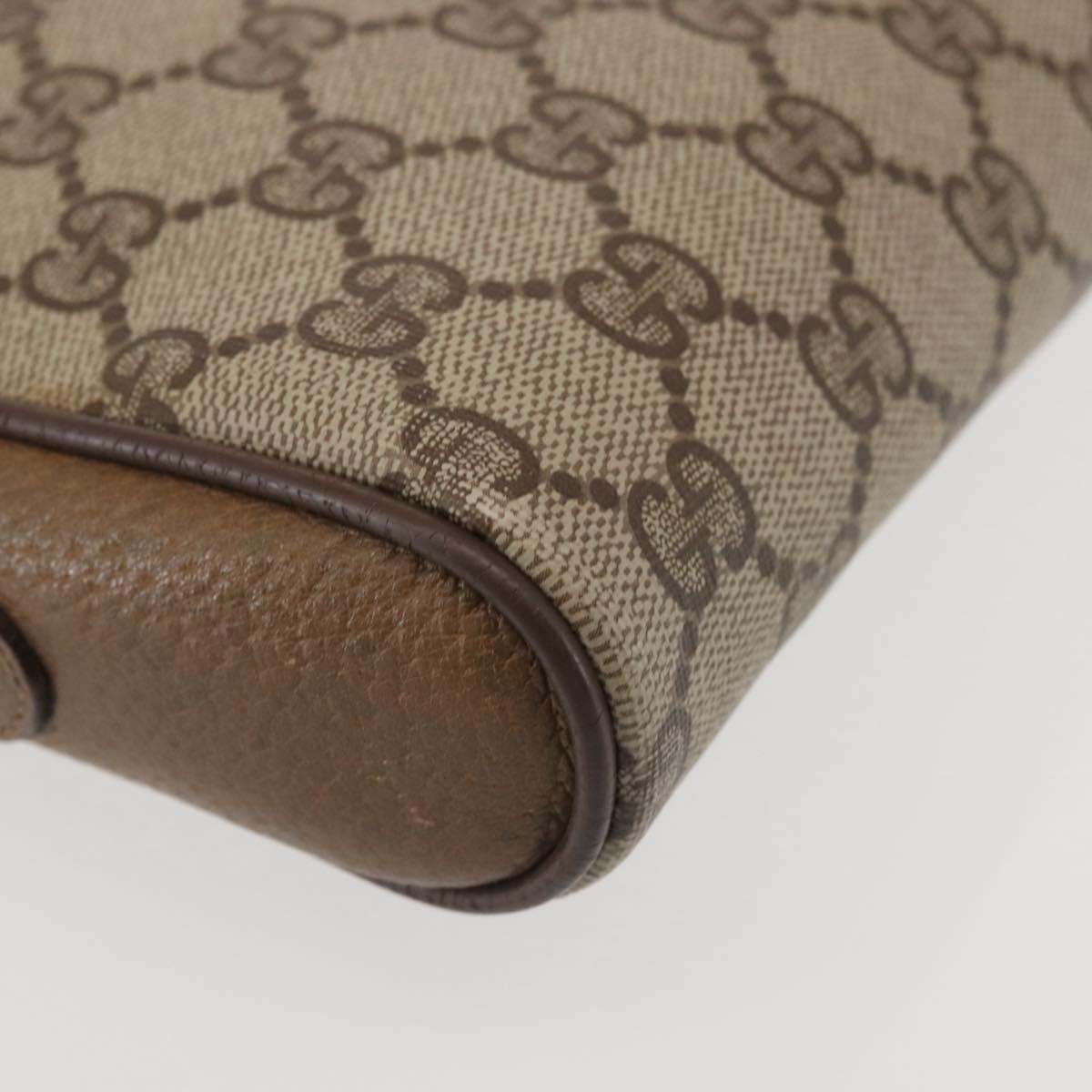 GUCCI GG Supreme Web Sherry Line Shoulder Bag PVC Beige 116 02 089 Auth BA6301