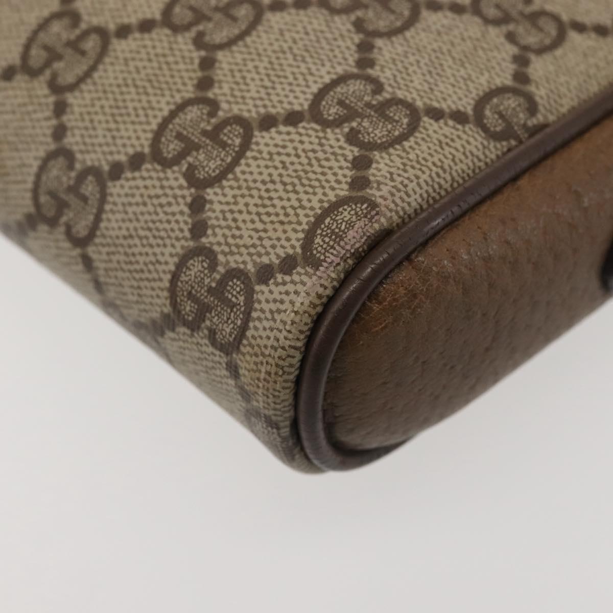 GUCCI GG Supreme Web Sherry Line Shoulder Bag PVC Beige 116 02 089 Auth BA6301