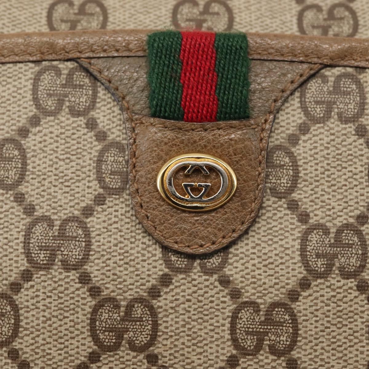 GUCCI GG Supreme Web Sherry Line Shoulder Bag PVC Beige 116 02 089 Auth BA6301