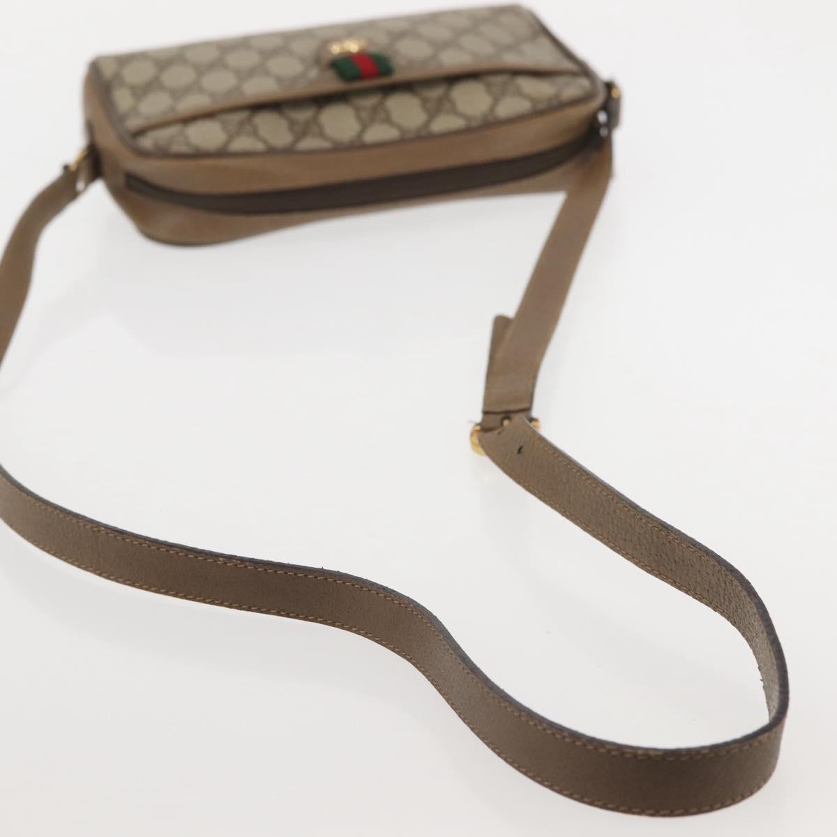 GUCCI GG Supreme Web Sherry Line Shoulder Bag PVC Beige 116 02 089 Auth BA6301