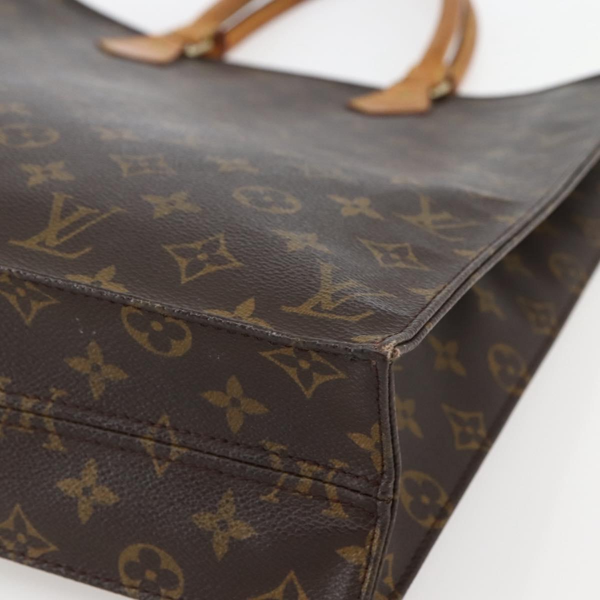 LOUIS VUITTON Monogram Sac Plat Hand Bag M51140 LV Auth BA6304