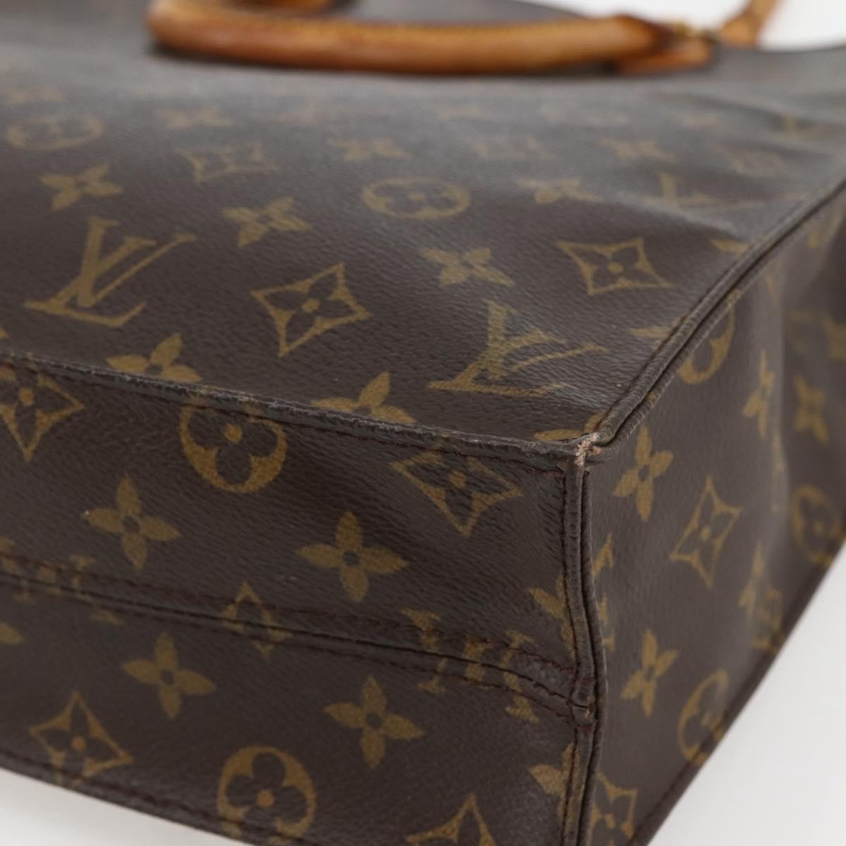 LOUIS VUITTON Monogram Sac Plat Hand Bag M51140 LV Auth BA6304