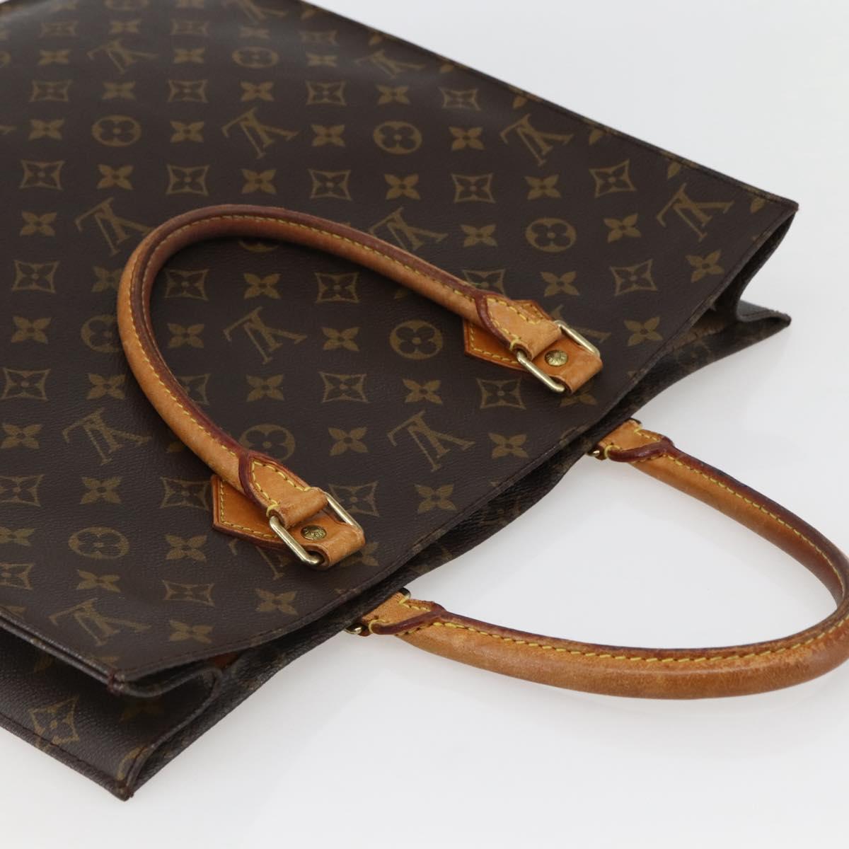 LOUIS VUITTON Monogram Sac Plat Hand Bag M51140 LV Auth BA6304