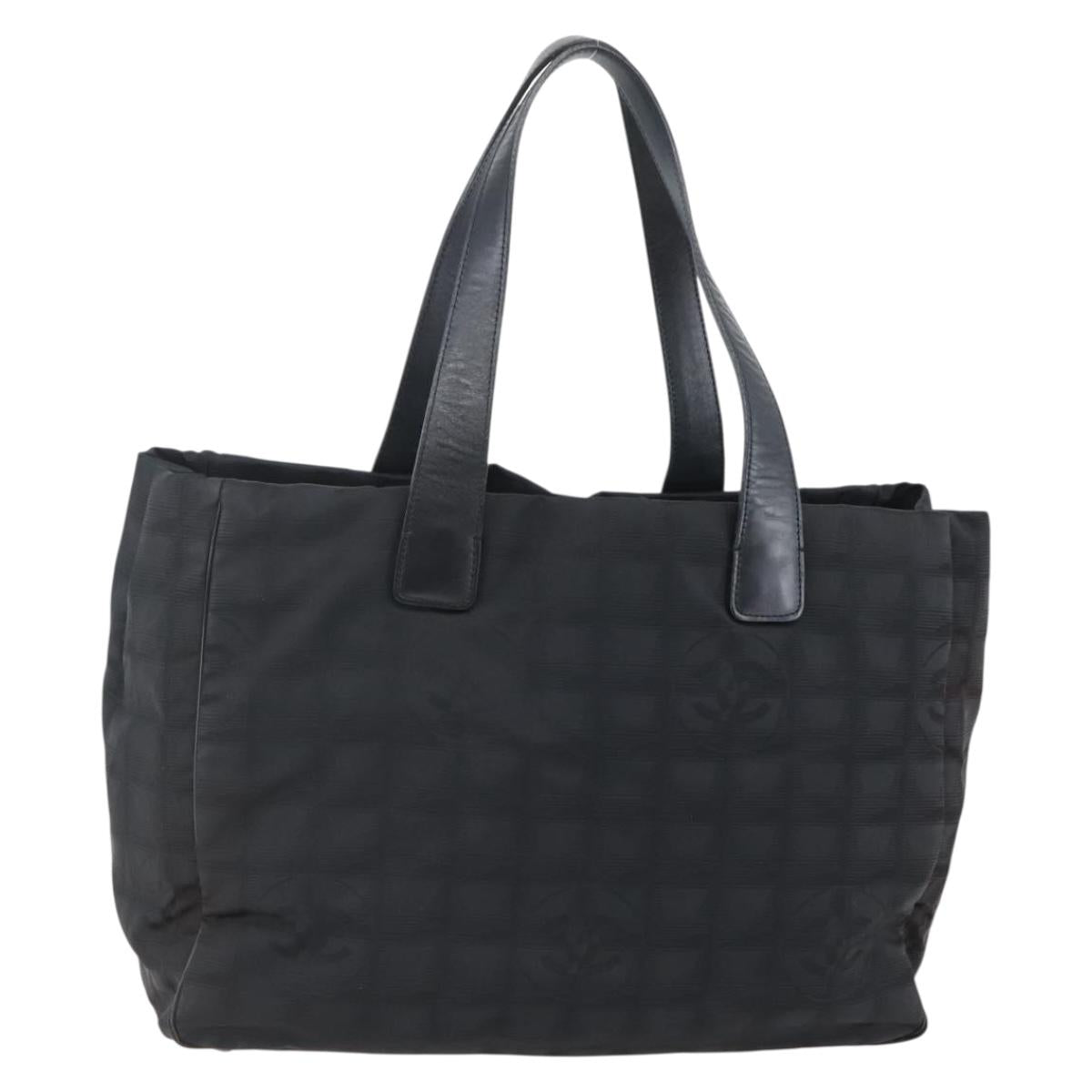 CHANEL New Travel Line Tote Bag Nylon Black CC Auth BA6319
