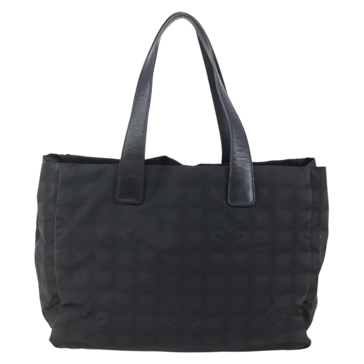 CHANEL New Travel Line Tote Bag Nylon Black CC Auth BA6319