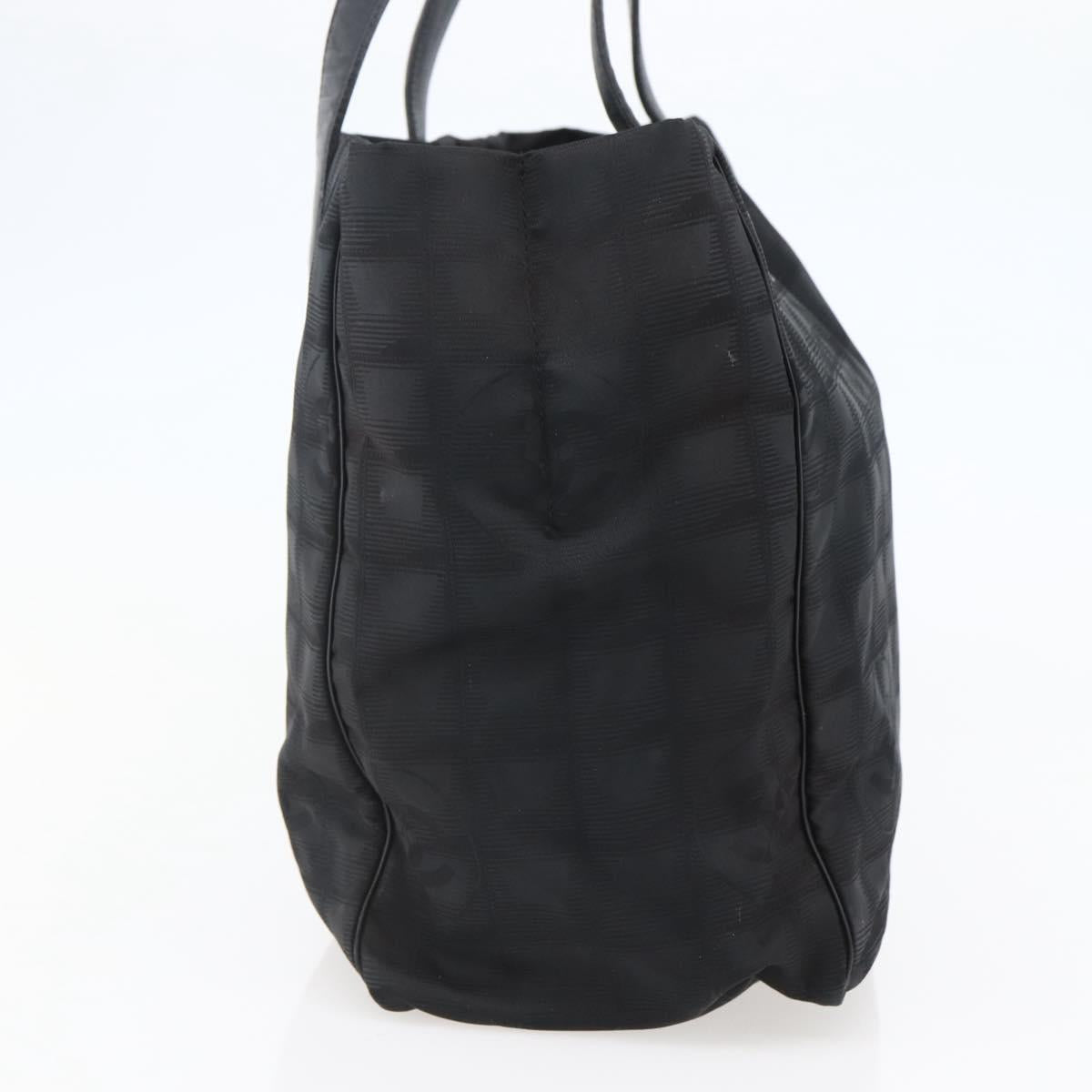 CHANEL New Travel Line Tote Bag Nylon Black CC Auth BA6319