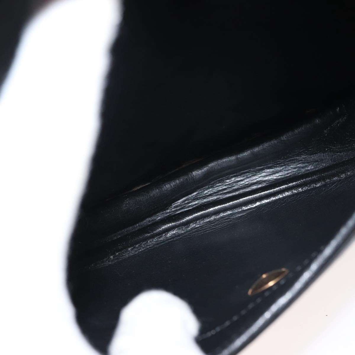 Christian Dior Shoulder Bag Leather Black Gold Auth BA6321