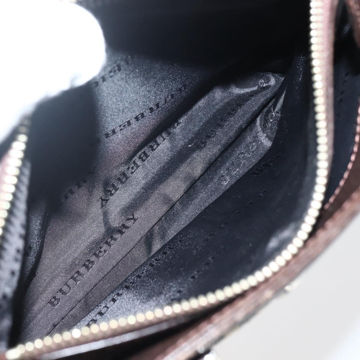 BURBERRY Nova Check Hand Bag Canvas Beige Gold Auth BA6325