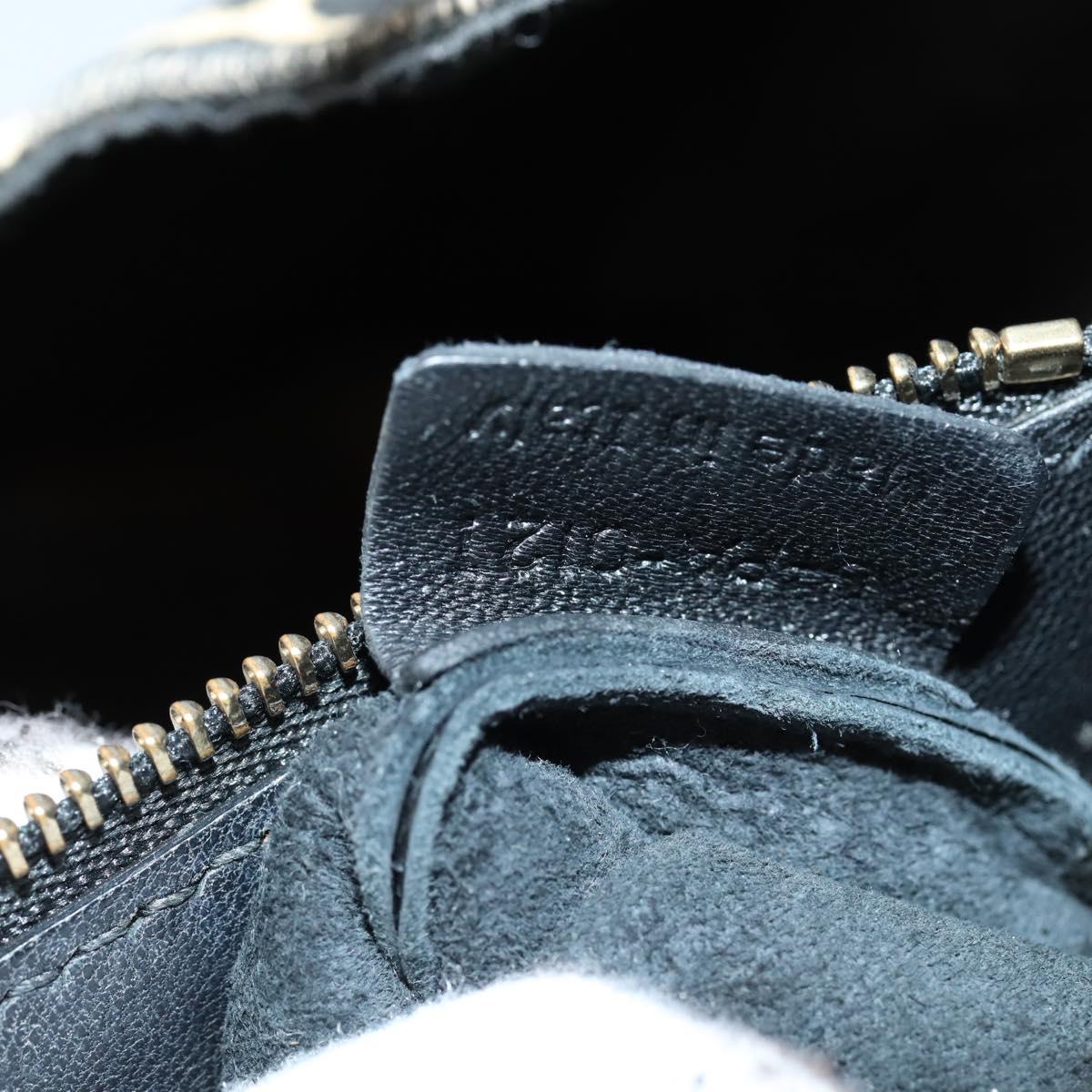 CELINE Horizontal Cabas Tote Bag Canvas Leather Beige Black Auth BA6326