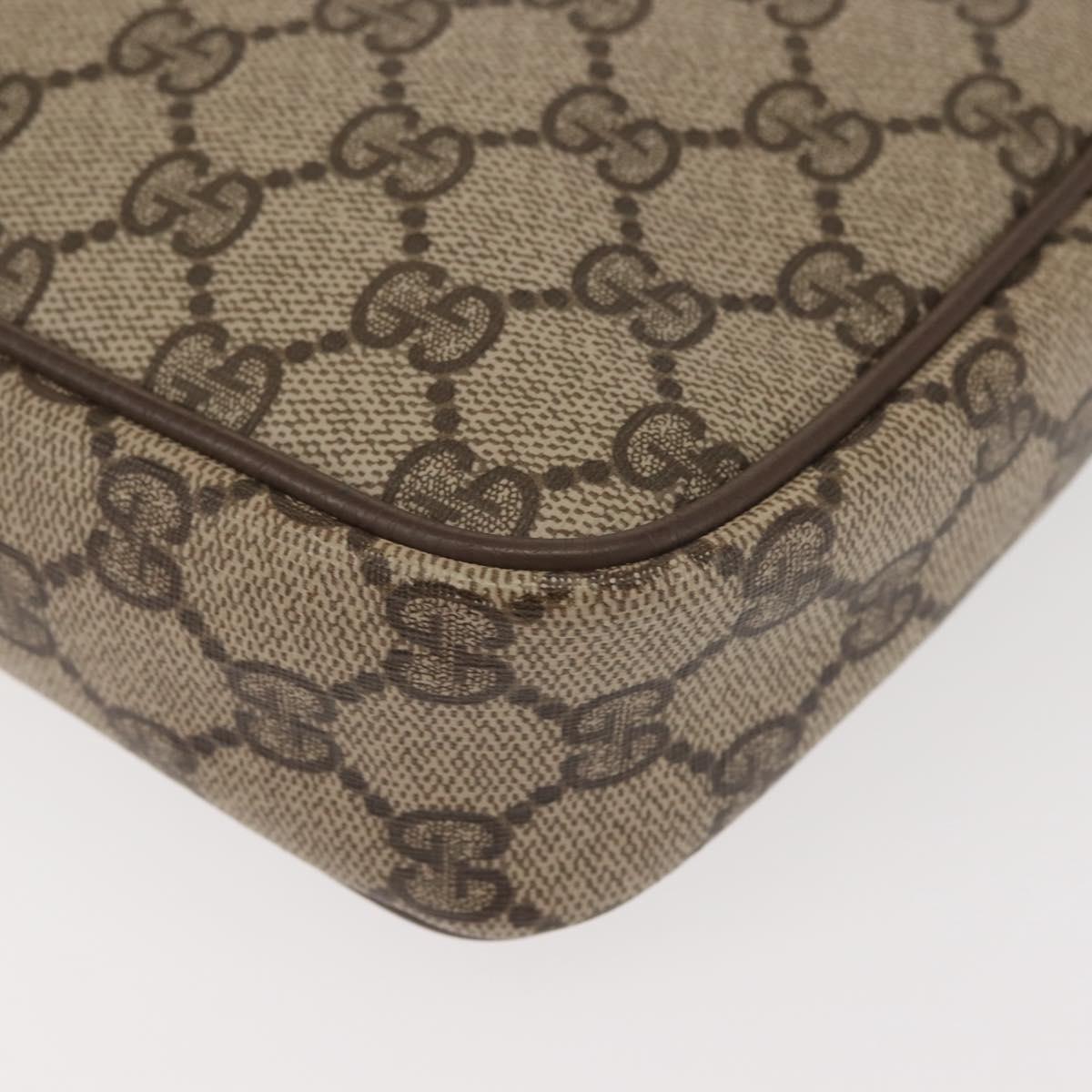 GUCCI GG Supreme Clutch Bag PVC Beige Gold 014 58 0028 Auth BA6331