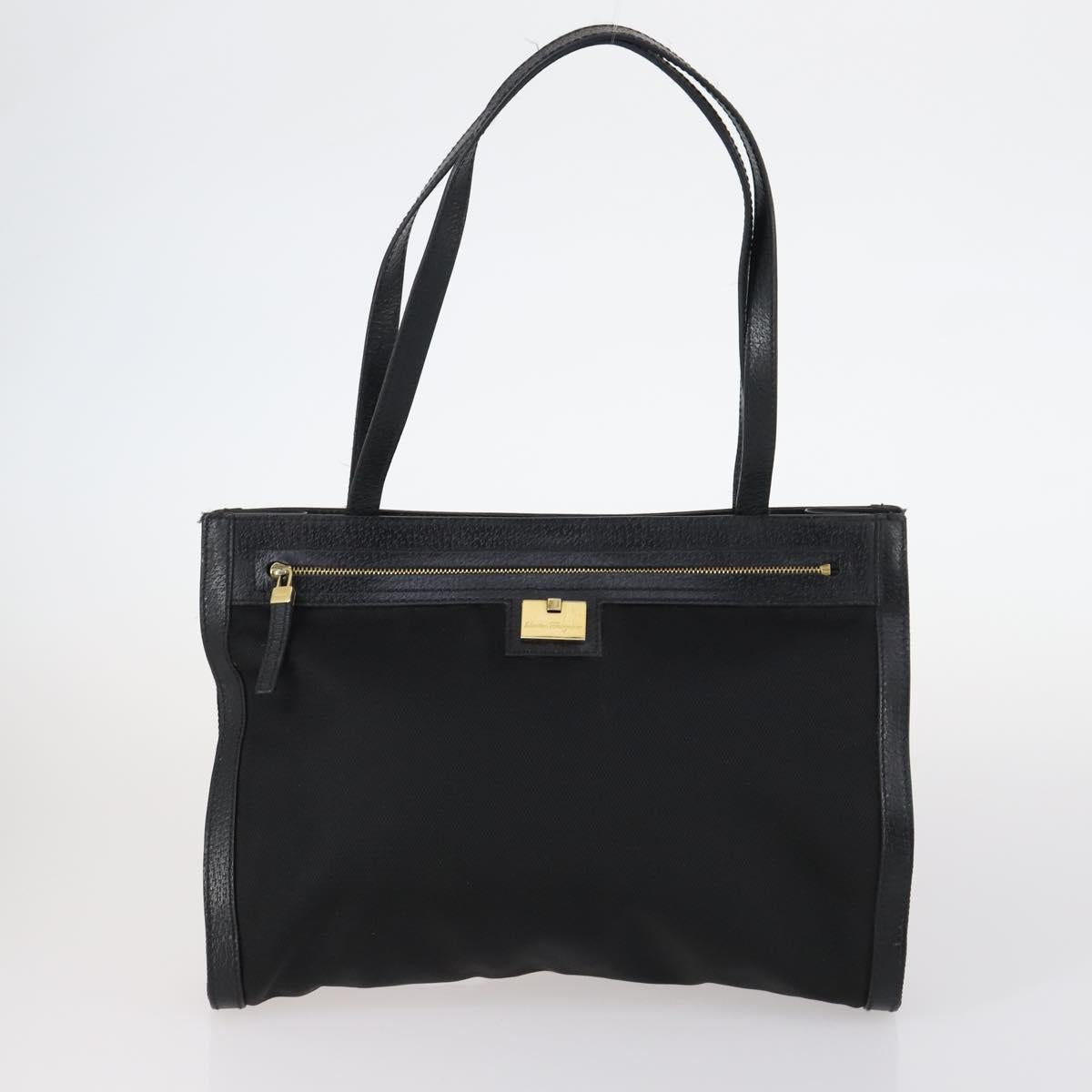 Salvatore Ferragamo Shoulder Bag Leather Canvas 3Set Red Black Auth BA6335