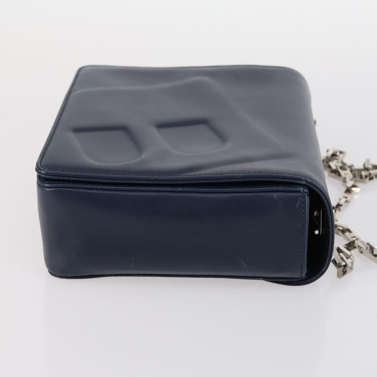 BALLY Givenchy Shoulder Bag Leather 3Set Black Navy Auth BA6336