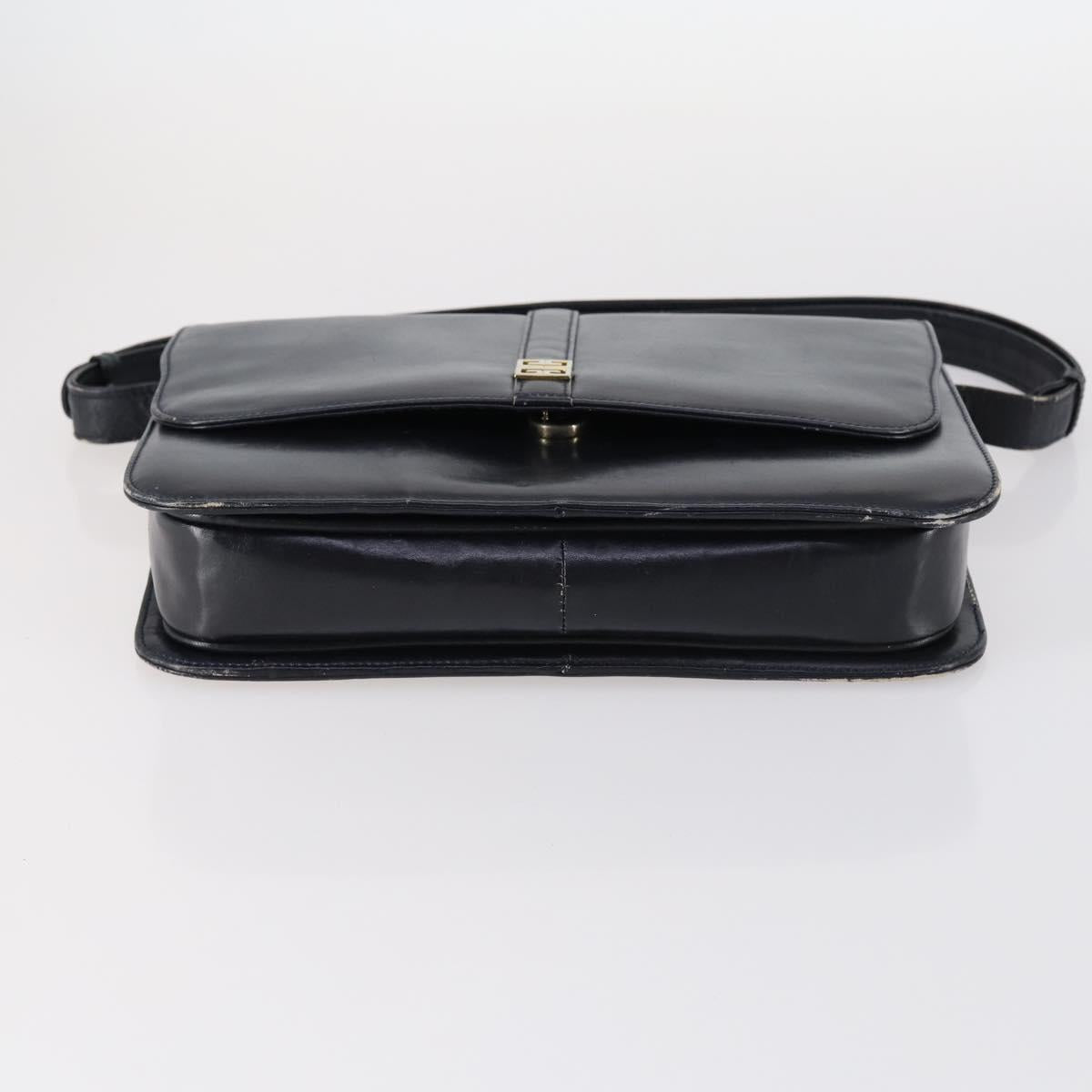 BALLY Givenchy Shoulder Bag Leather 3Set Black Navy Auth BA6336