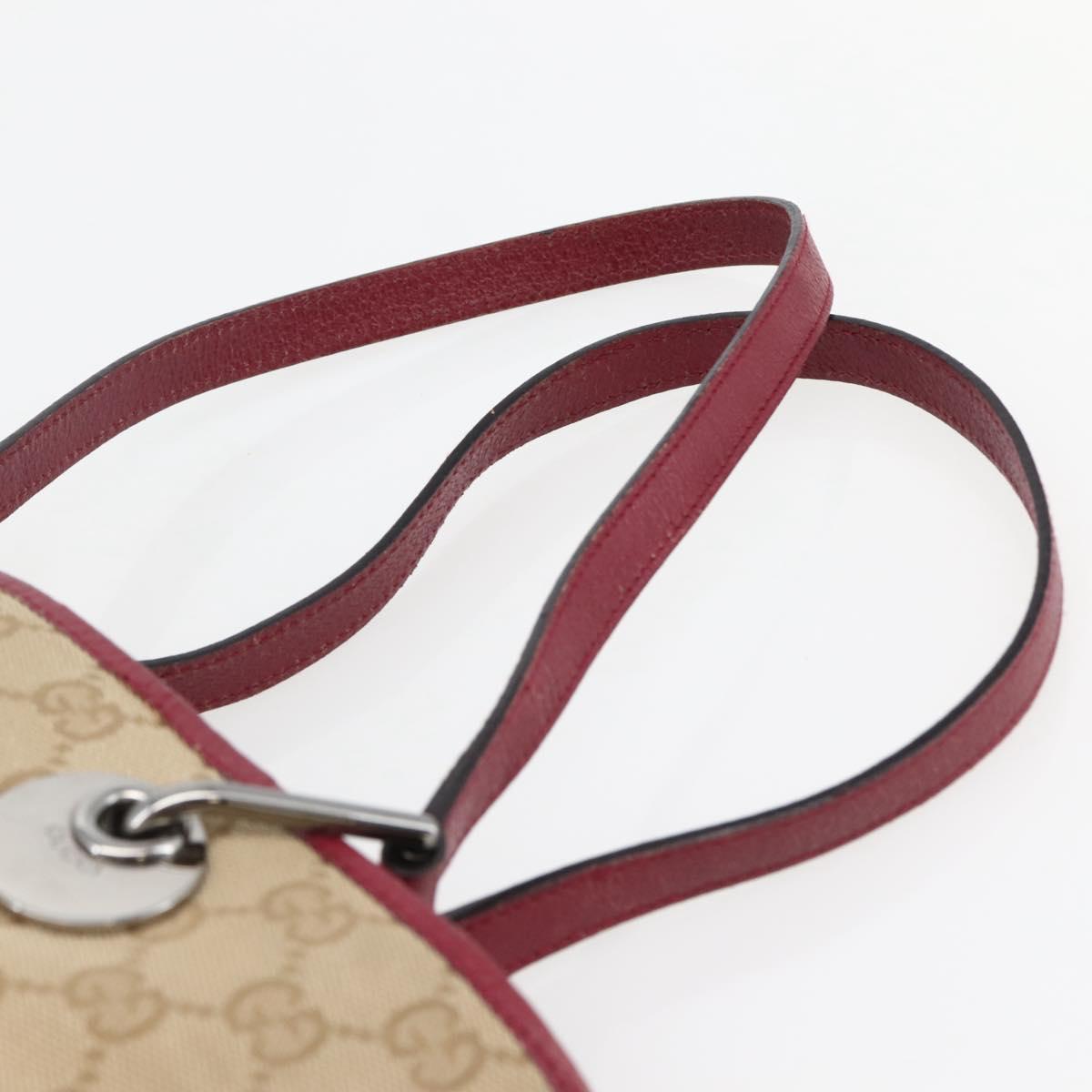 GUCCI GG Canvas Tote Bag Beige Silver 120840 Auth BA6338