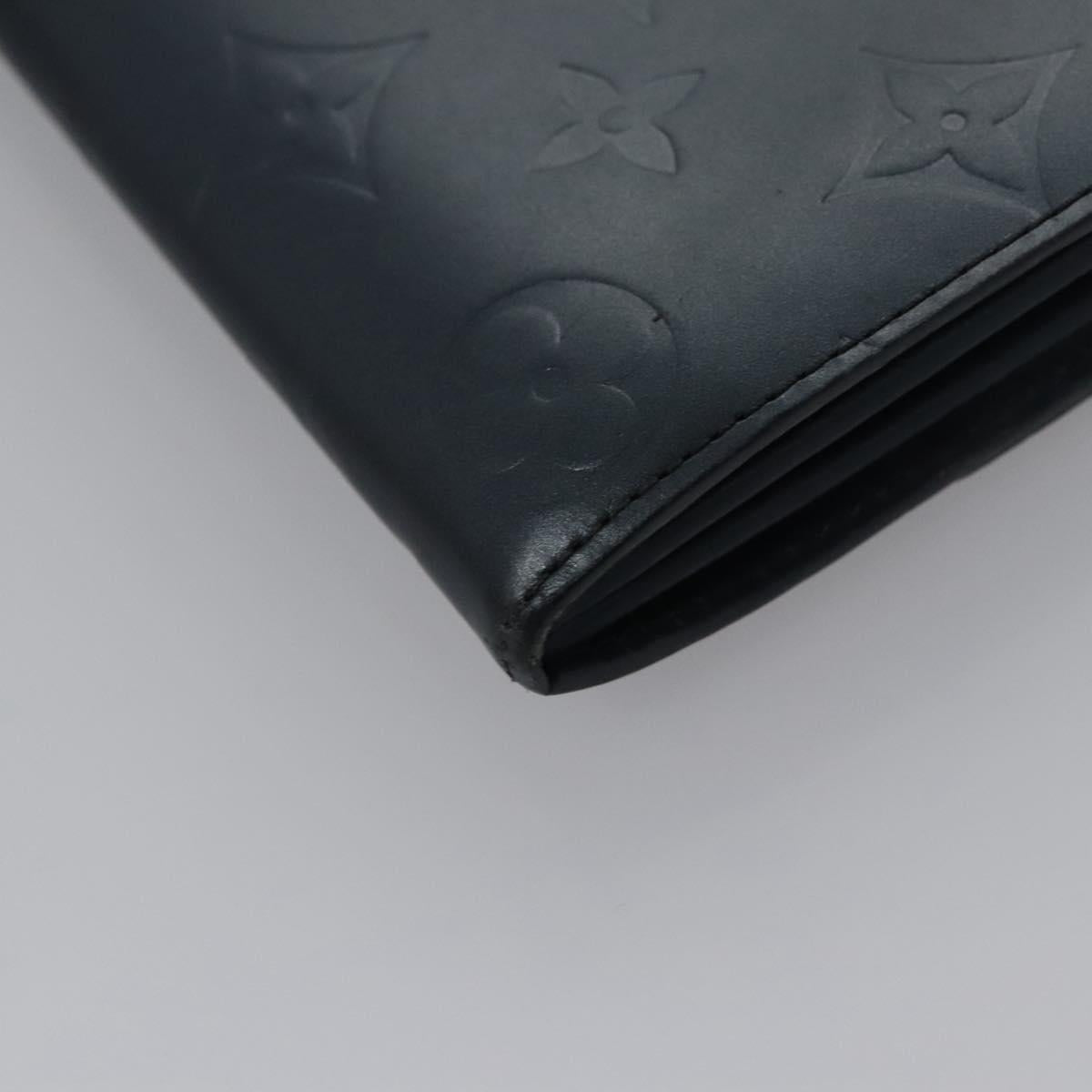 LOUIS VUITTON Monogram Mat Portefeiulle Sarah Long Wallet Blue LV Auth BA634