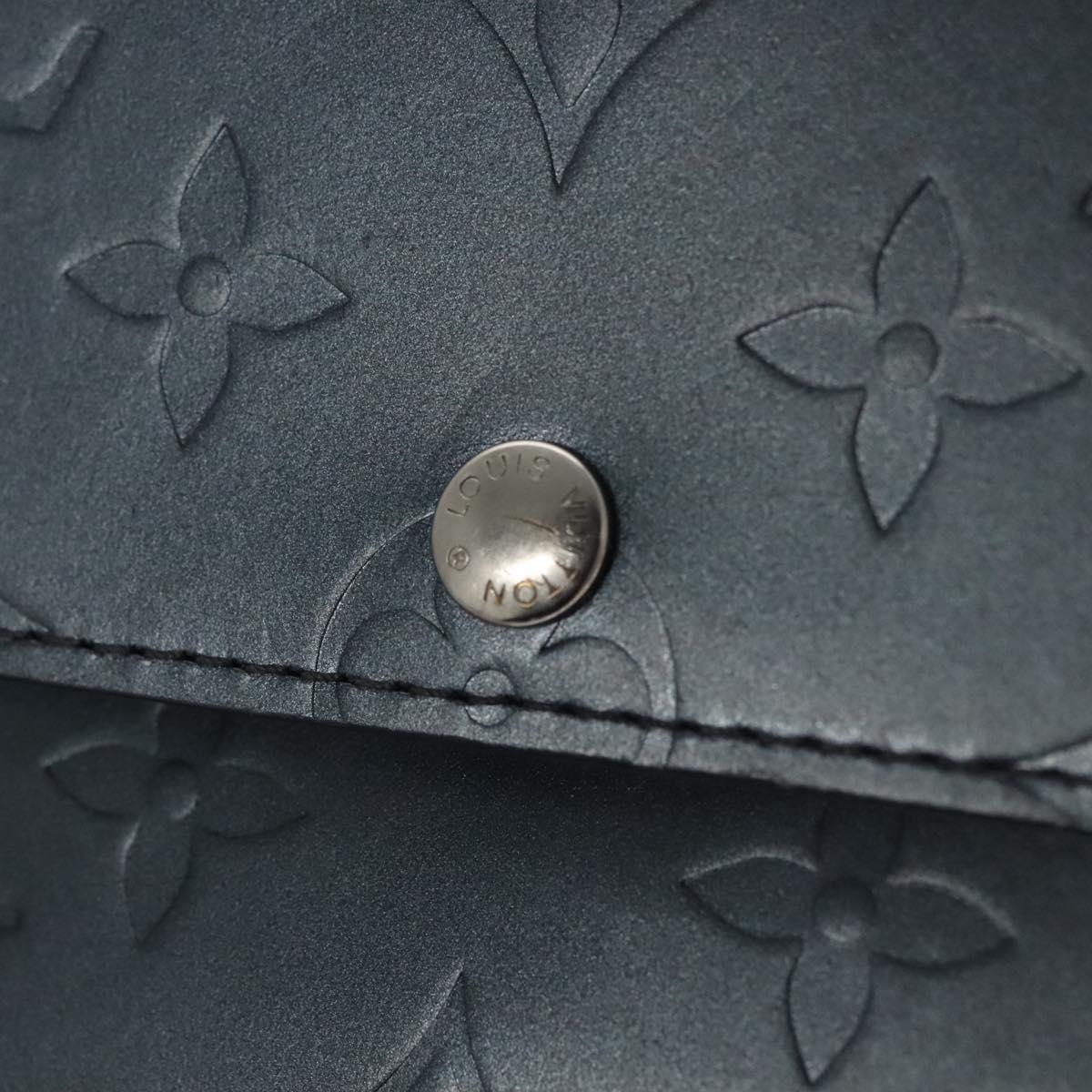 LOUIS VUITTON Monogram Mat Portefeiulle Sarah Long Wallet Blue LV Auth BA634