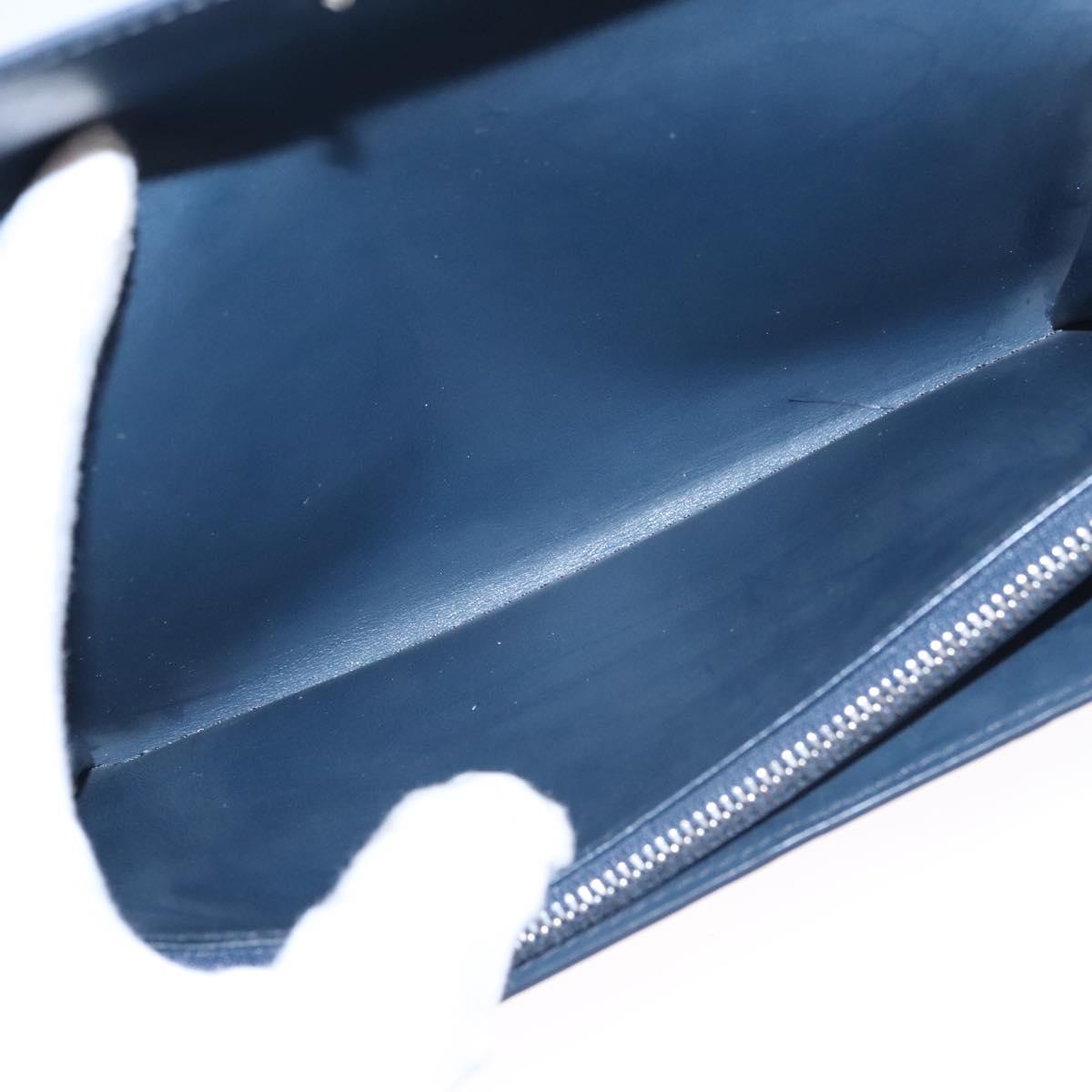 LOUIS VUITTON Monogram Mat Portefeiulle Sarah Long Wallet Blue LV Auth BA634
