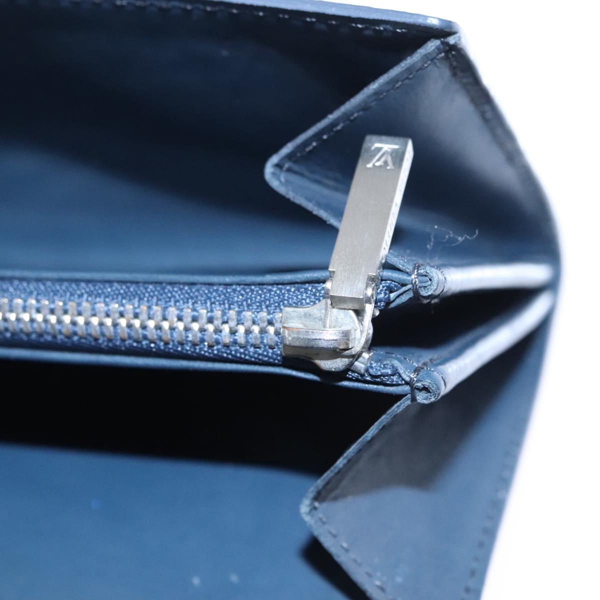 LOUIS VUITTON Monogram Mat Portefeiulle Sarah Long Wallet Blue LV Auth BA634