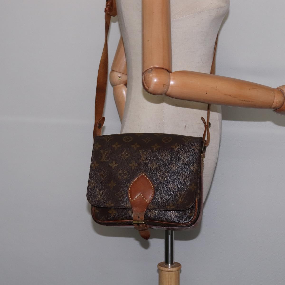 LOUIS VUITTON Monogram Cartouchiere MM Shoulder Bag M51253 LV Auth BA6340