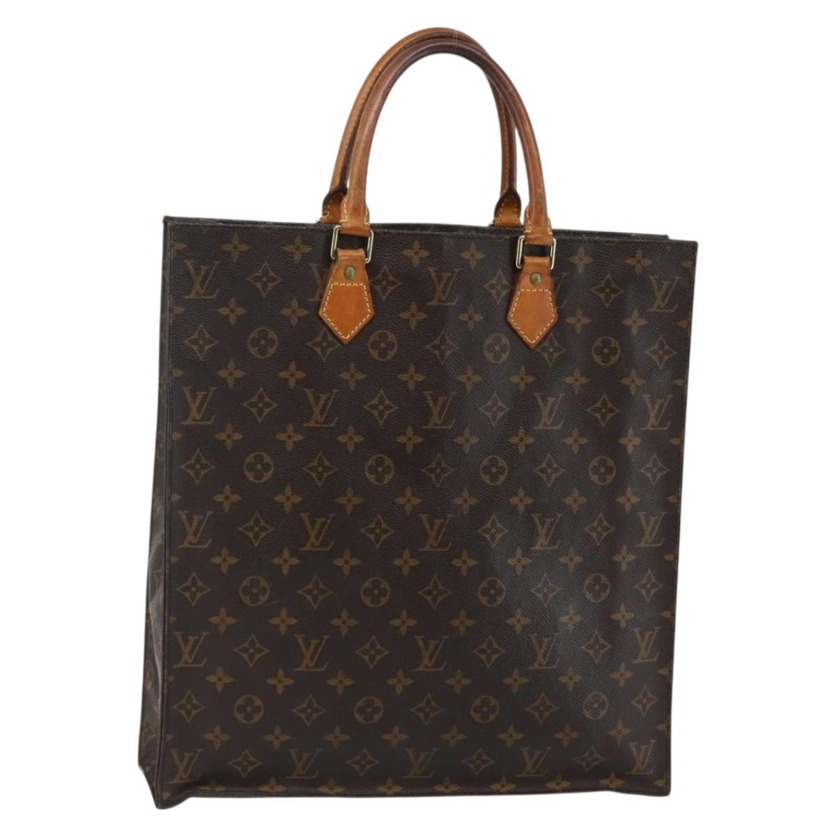 LOUIS VUITTON Monogram Sac Plat Hand Bag M51140 LV Auth BA6342