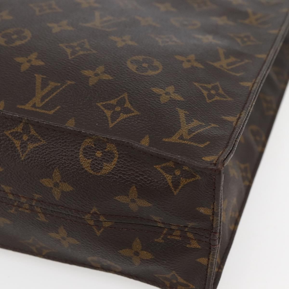 LOUIS VUITTON Monogram Sac Plat Hand Bag M51140 LV Auth BA6342