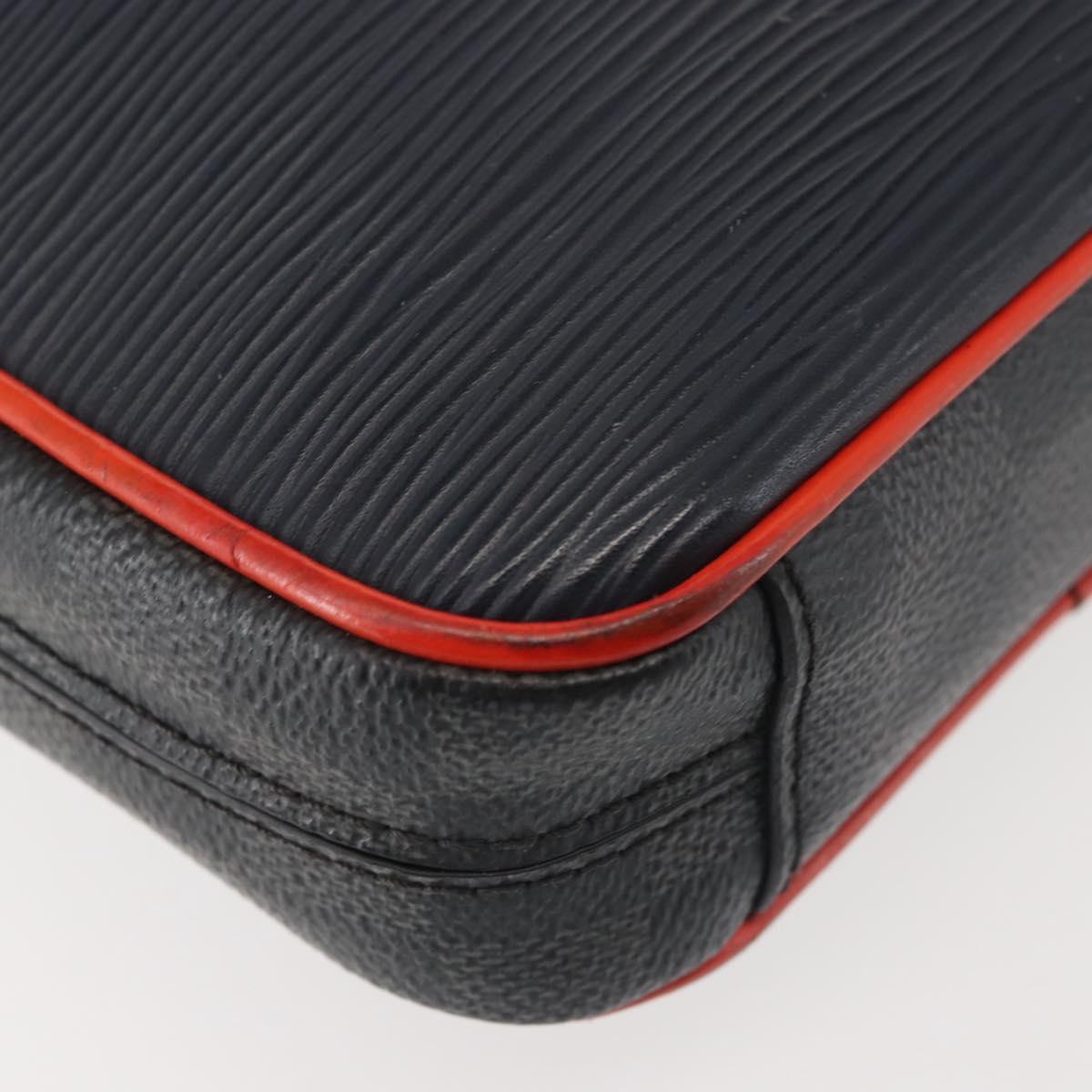 LOUIS VUITTON Epi Damier Graphite Danube PM Bag Navy M51460 LV Auth BA6348